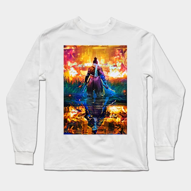 Sekiro In Flames Long Sleeve T-Shirt by Christian94